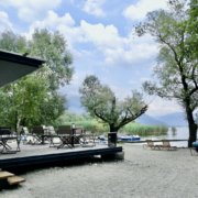 private beach at Hotel Castello del Sole Ascona Ticino Switzerland